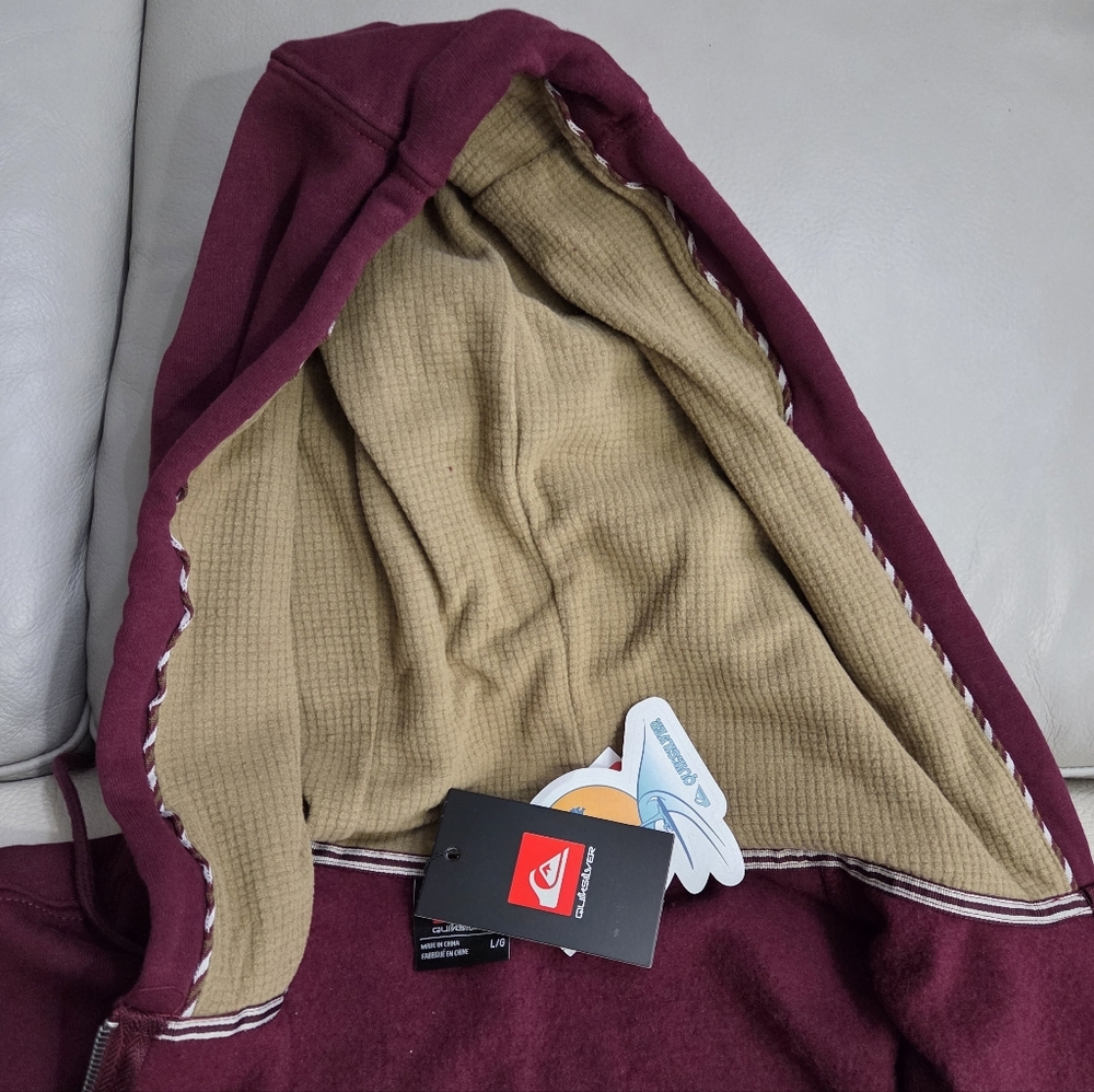 NWT - Quiksilver Men's Full Zip Hoodie - Size L - Picture 10 of 14